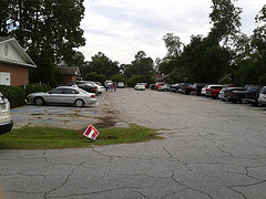 Full parking lot in Hahira