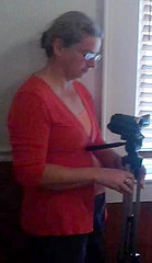 Gretchen Quarterman with the LAKE video camera