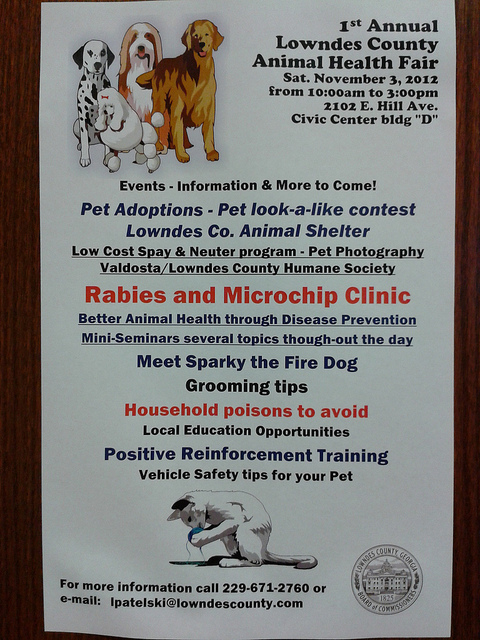 Lowndes County Animal Health Fair flyer
