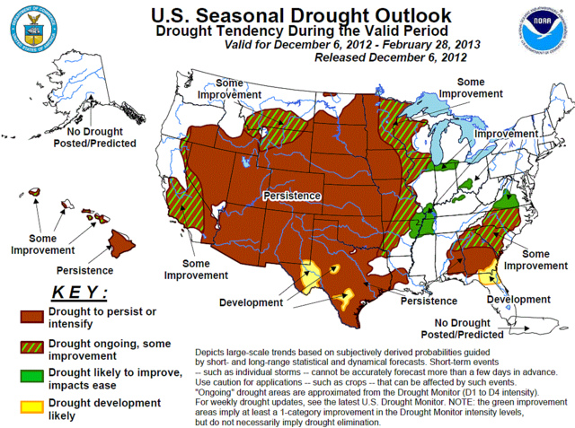 U.S. Seasonal Drought Outlook by NOAA