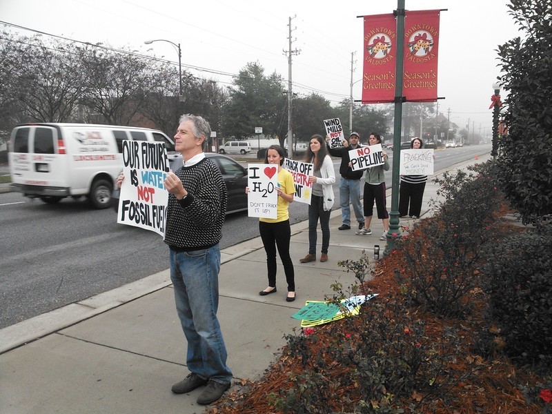 I Love H2O, Dont Frack It Up (Elizabeth Tuttle), Frack Off Spectra (Danielle Jordan), Wind Mills, Not Oil Spills (Tom Hochschild), No Pipeline (Karen Noll), No Fracking; We Cant Drink Money (Andi Ray Drake), in People v. Spectra @ LCC 2013-12-09, by John S