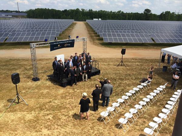 600x450 Stage, in Simon Solar Ribbon Cutting, by Bryan Casey, for Lowndes Area Knowledge Exchange (LAKE), 13 May 2014