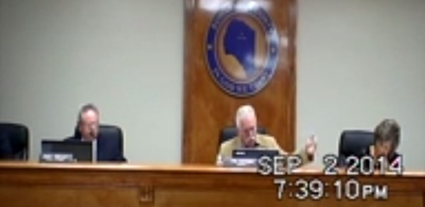 Chairman Phil Oxendine saying Suwannee County is considerihng action about the Sabal Trail pipeline, in Duke Suwannee new turbine resolution sails through Suwannee County Commission, by John S. Quarterman, 2 September 2014