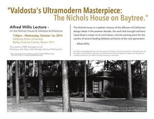 300x232 Talk Flyer, in Valdosta's Ultramodern Masterpiece: The Nichols House on Baytree, by Alfred Willis, 1 October 2014