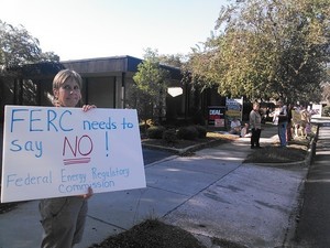 300x225 Nanci Kendall, in Protest at Valdosta Sabal Trail office, by John S. Quarterman, 21 October 2014