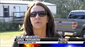 Carol Parramore of SONAT, in Pipeline Break in Berrien County --WALB TV, by Colter Anstaett, 6 November 2014