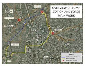 300x232 Map, in Force Main and Pump Stations, by City of Valdosta, 8 November 2014