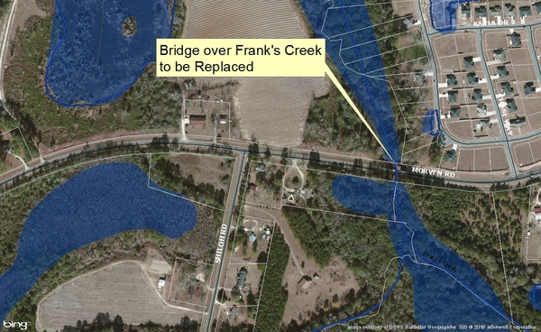 600x368 Franks Creek Bridge, in Maps from board packet, by John S. Quarterman, 10 February 2015