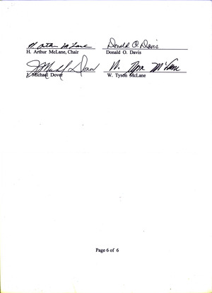 300x413 Signatures, in Report of the Historic Courthouse Committee, by H. Arthur McLane, 12 January 2015