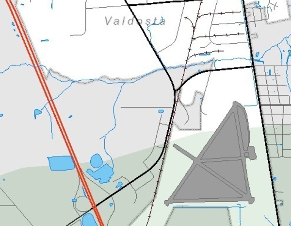 600x465 Valorgis aquifer recharge zones, in Sabal Trail contractor yards next to Valdosta Airport, by John S. Quarterman, 20 February 2015