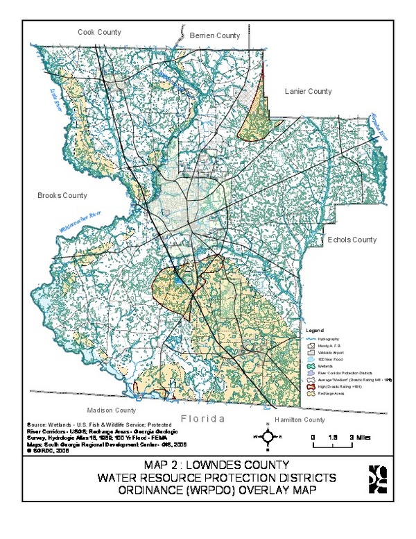 600x776 Lowndes Water Resource Protection District Ordinance (WRPDO) Overlay Map, in Sabal Trail contractor yards next to Valdosta Airport, by John S. Quarterman, 20 February 2015