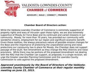 300x243 MAZ resolution --VLCoC, in Chamber goes to bat for Moody, by Valdosta-Lowndes Chamber of Commerce, 26 June 2015