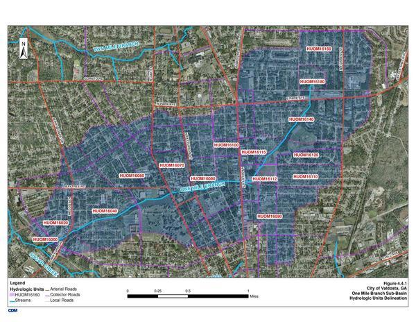 Aerial Map: One Mile Branch HUCs
