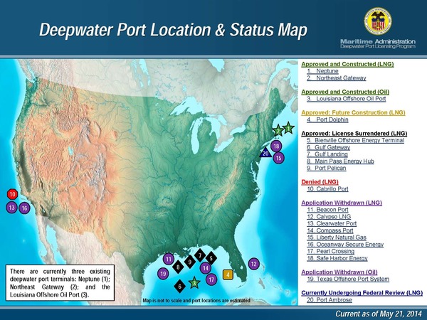 Deepwater Port Location & Status Map