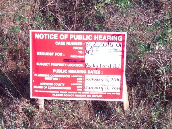 Rezoning sign