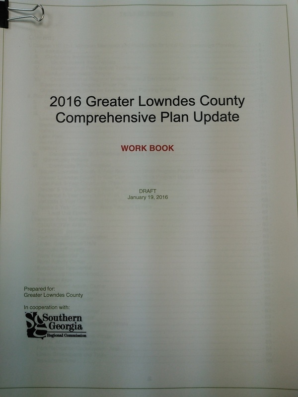 Work Book, 2016 Greater Lowndes County Comprehensive Plan Update