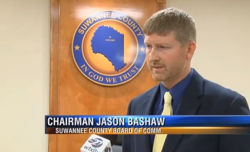 845x514 SBOCC Chairman Jason Bashaw, in Sabal Pipeline Concerns, Suwannee County, by WTXL, 3 February 2016