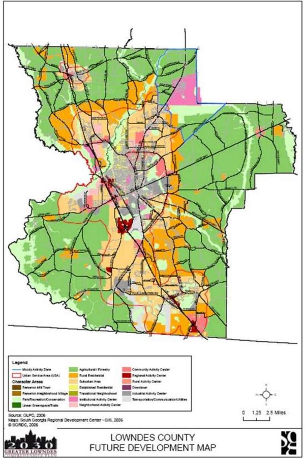 Lowndes County Future Development Map