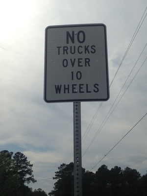 No Trucks over 10 Wheels