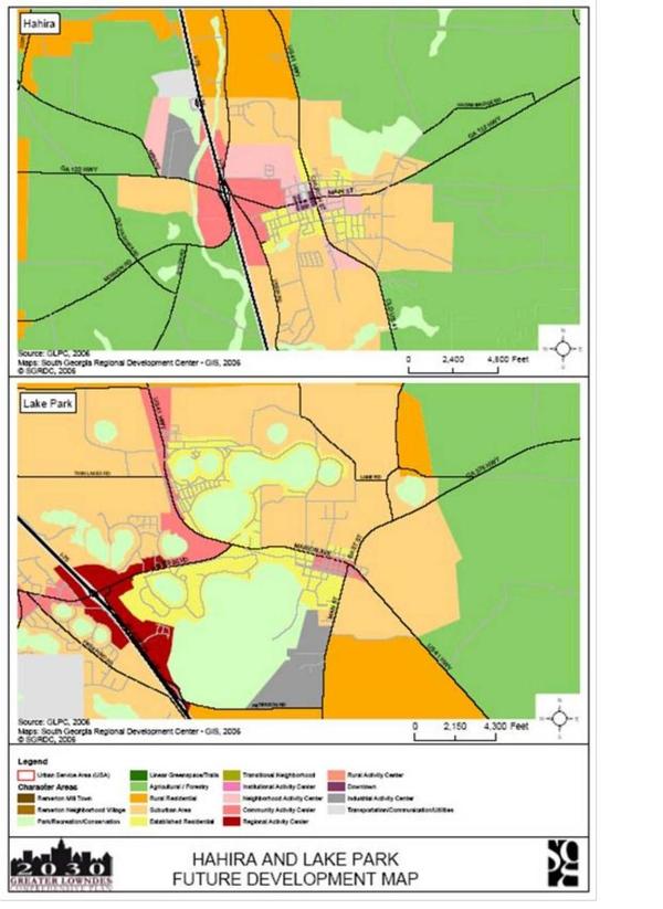 Hahira and Lake Park Future Development Map