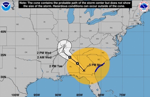 2017-09-11 5PM Cone of Probable Path