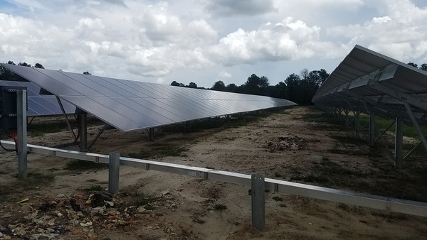 Solar panels and landfill trash