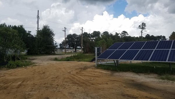 Valdosta State Prison across the solar panels and Val Tech Road