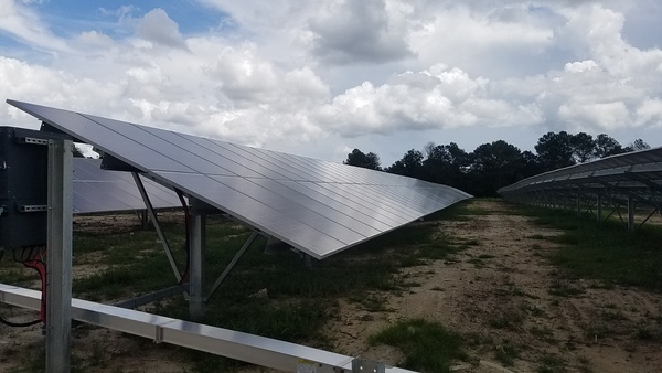 Row of solar panels