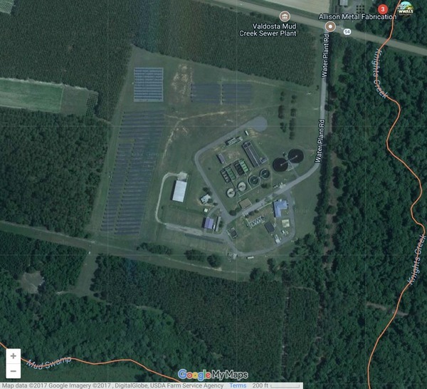 Mud Creek WTP solar, East of Valdosta