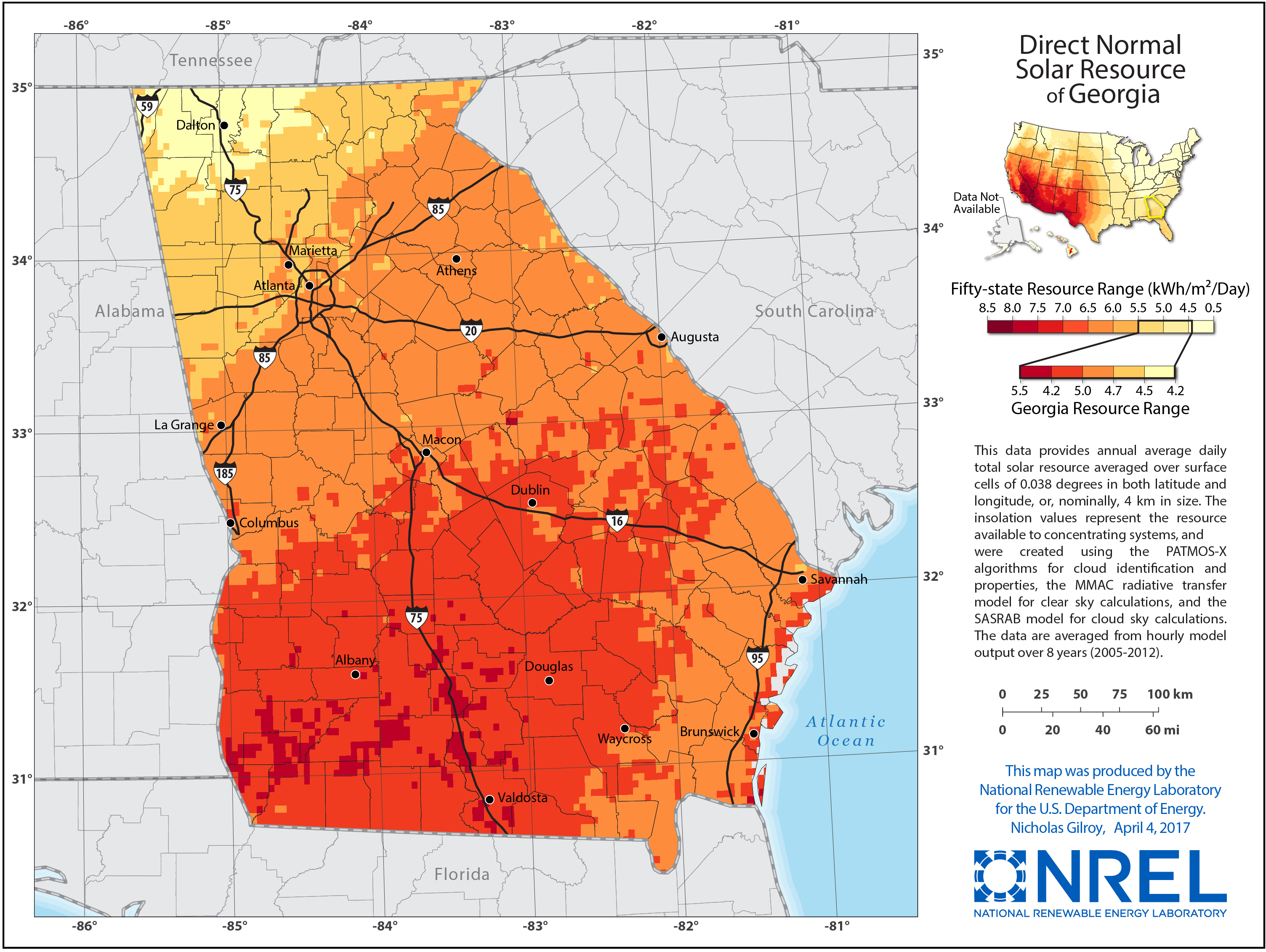3008 2262 Georgia 2017 01 Maps In Direct Normal Solar Resource By 