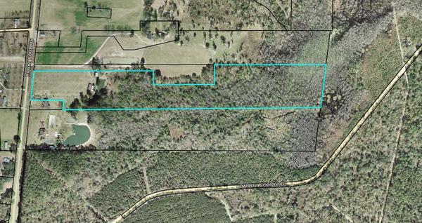 Parcel 0062 025, 20.94 acres, 4394 ROCKY FORD ROAD, VALDOSTA GA 31601, Map