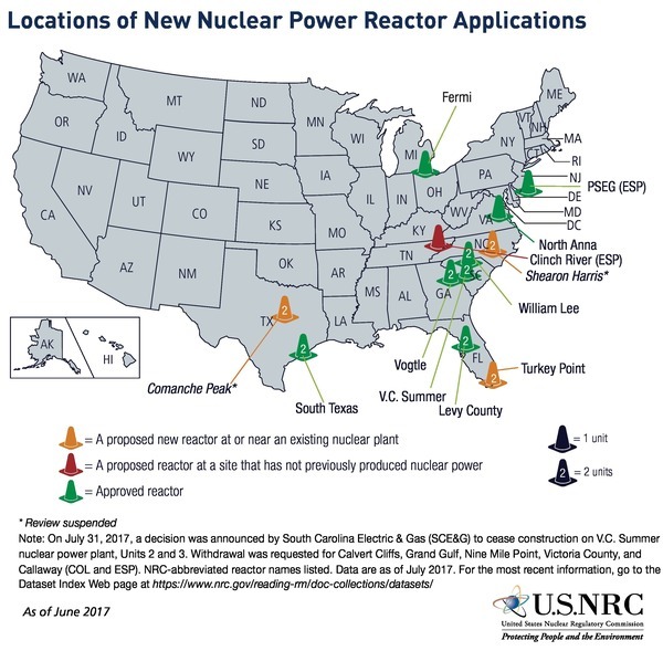 New Reactor Applications, Map