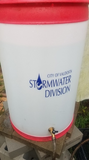 300x534 City of Valdosta Stormwater Division, Raining, in Rainbarrel from Valdosta Stormwater, by John S. Quarterman, 20 July 2018