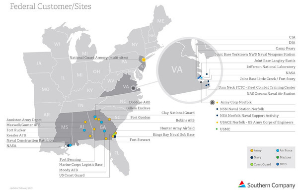 2015 Southern Company Map, Military