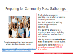 Preparing for Community Mass Gatherings