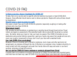 COVID-19 FAQ