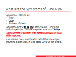 What are the Symptoms of COVID-19?