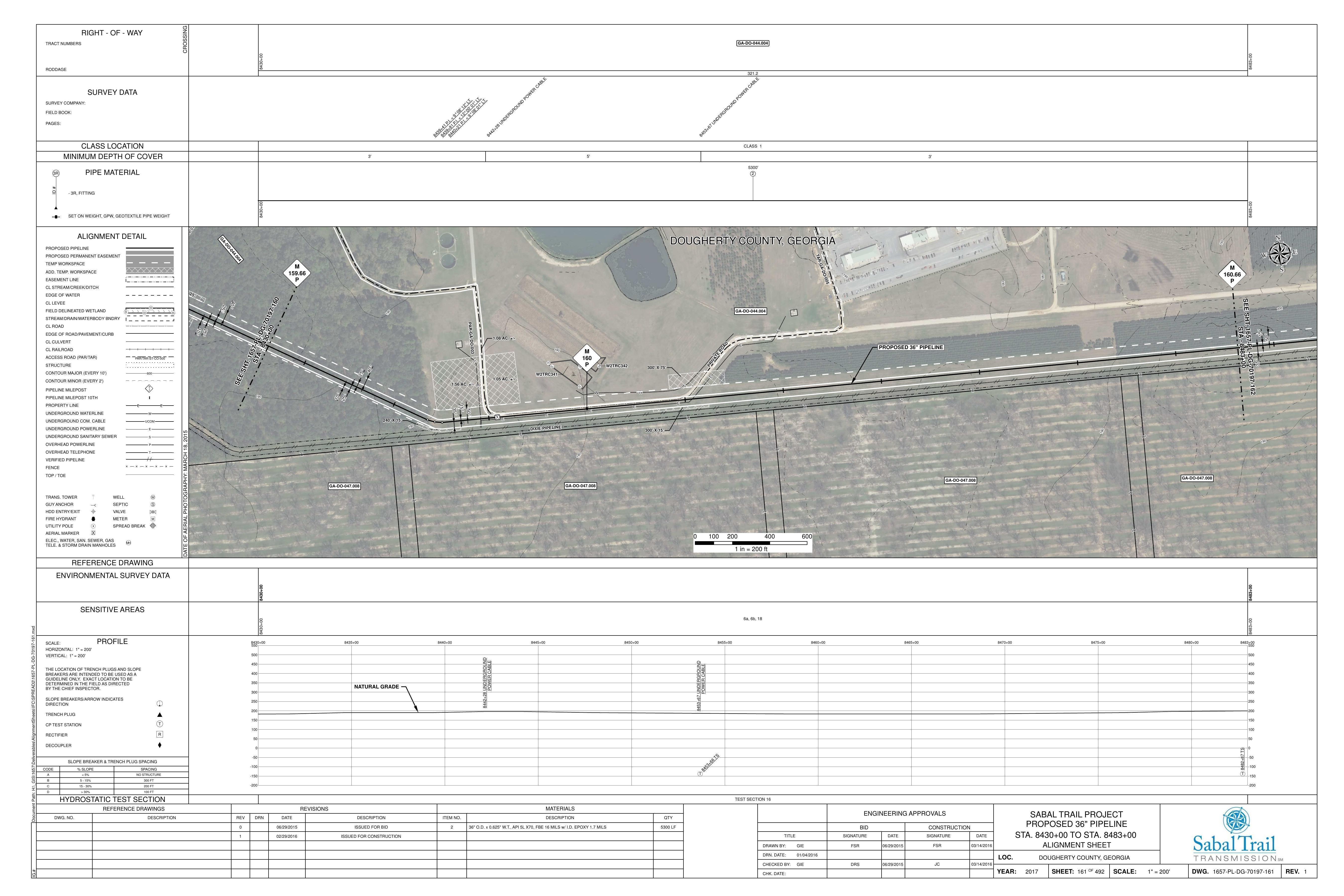 1657-PL-DG-70197-161, STA. 8430+00 TO STA. 8483+00, MP 159.66, MP 160.66, DIXIE PIPELINE, DOUGHERTY COUNTY, GEORGIA