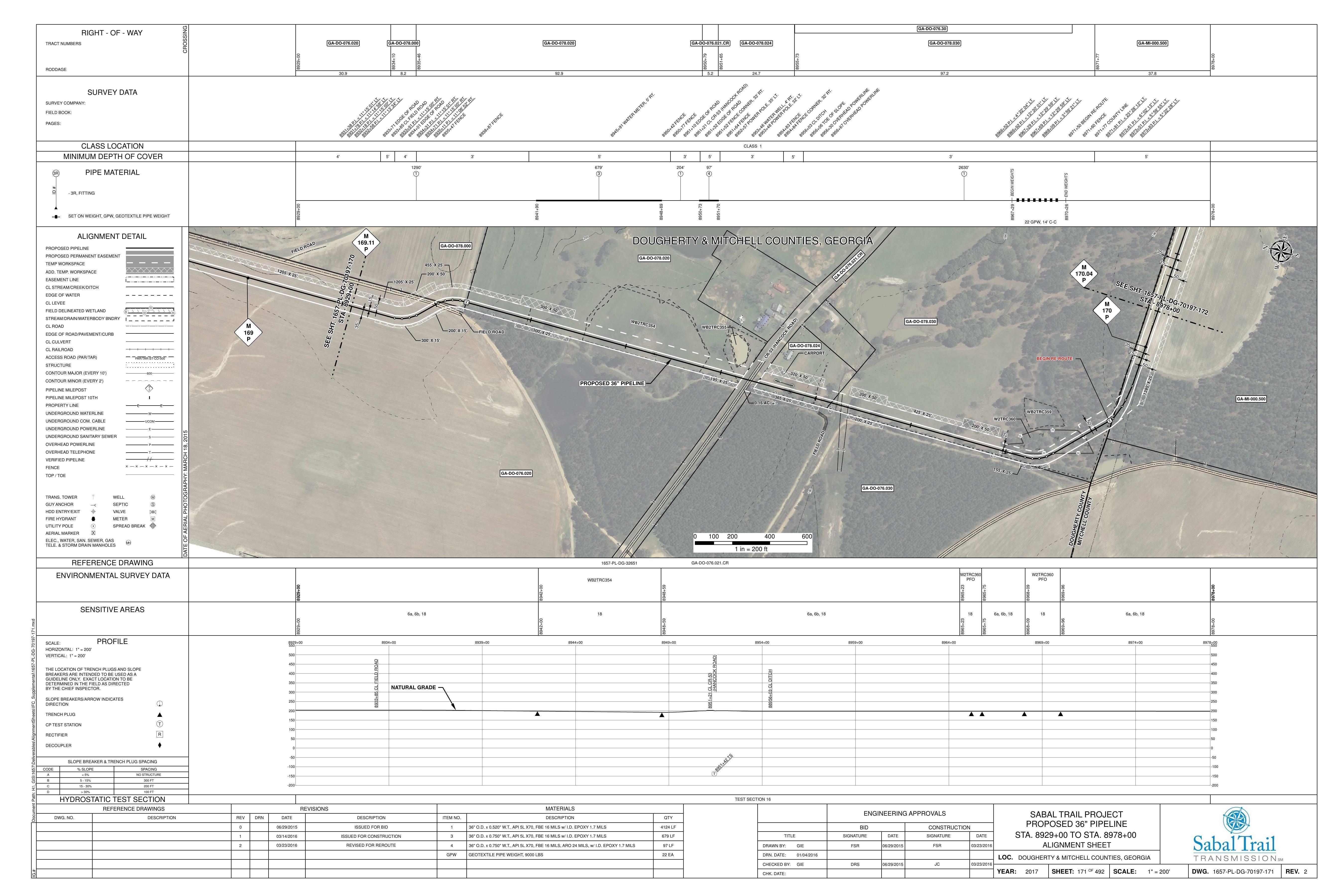 [1657-PL-DG-70197-171, STA. 8929+00 TO STA. 8978+00, MP 169, MP 169.11, MP 170, MP 170.04, (HANCOCK ROAD), Albany, DOUGHERTY & MITCHELL COUNTIES, GEORGIA, 31.448234, -84.0943160]