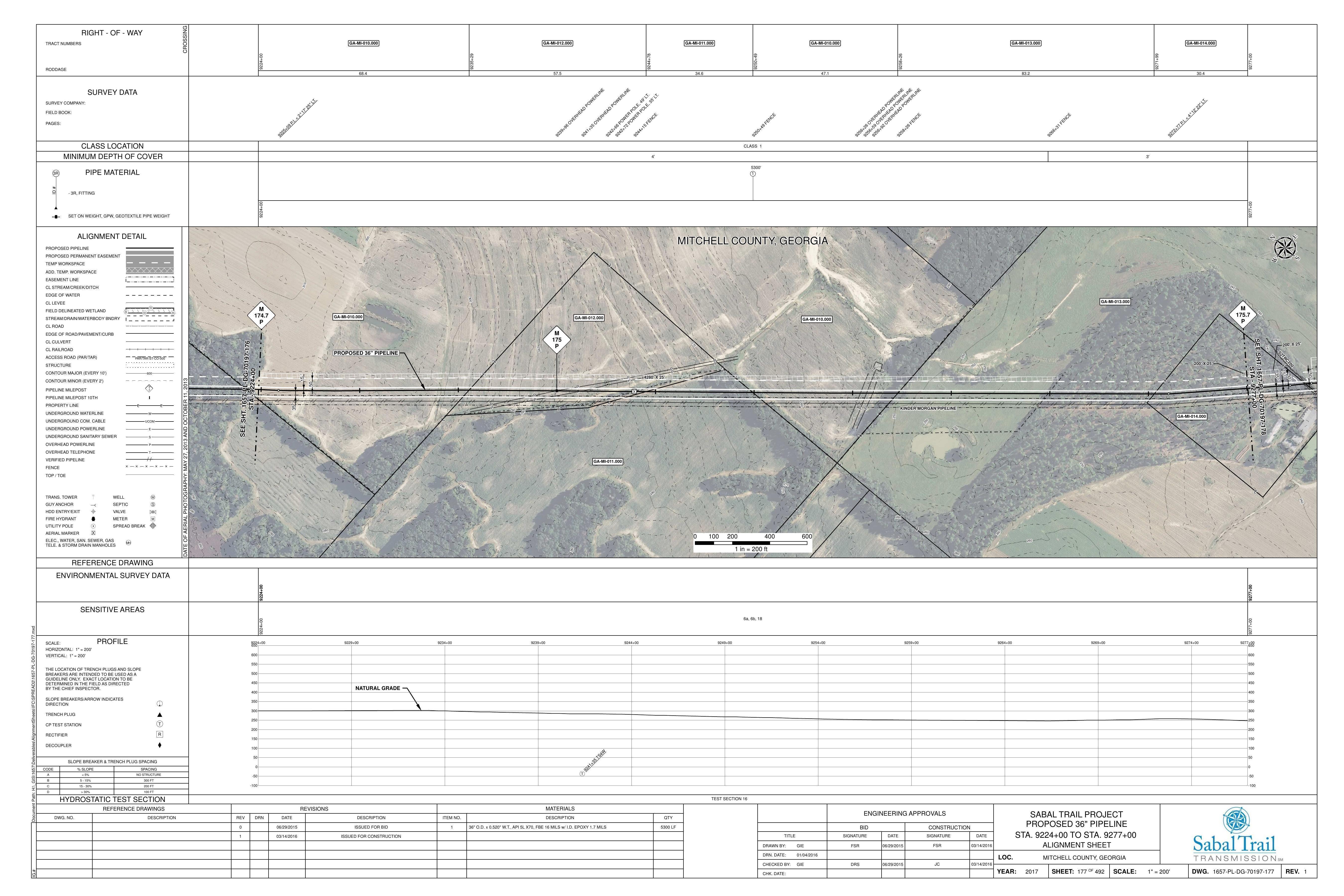 1657-PL-DG-70197-177, STA. 9224+00 TO STA. 9277+00, MP 174.7, MP 175, MP 175.7, KINDER MORGAN PIPELINE, 9187 GRAVEL HILL RD, Doerun, GA 31744, MITCHELL COUNTY, GEORGIA, 31.389215, -84.054792