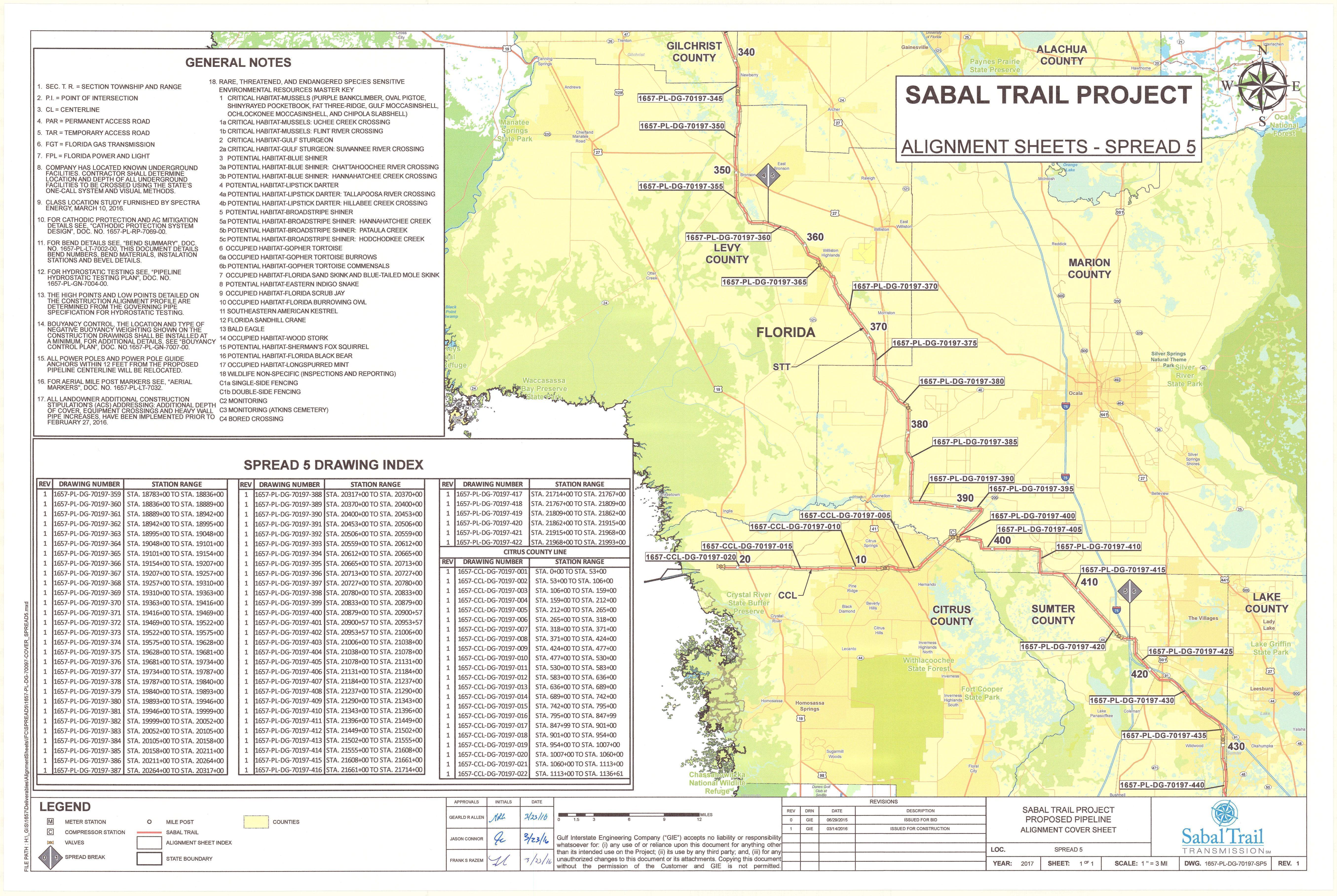 [Spread 5: Gilchrist to Lake and Citrus Co., FL including Citrus County Pipeline, 29.005121, -82.341052]