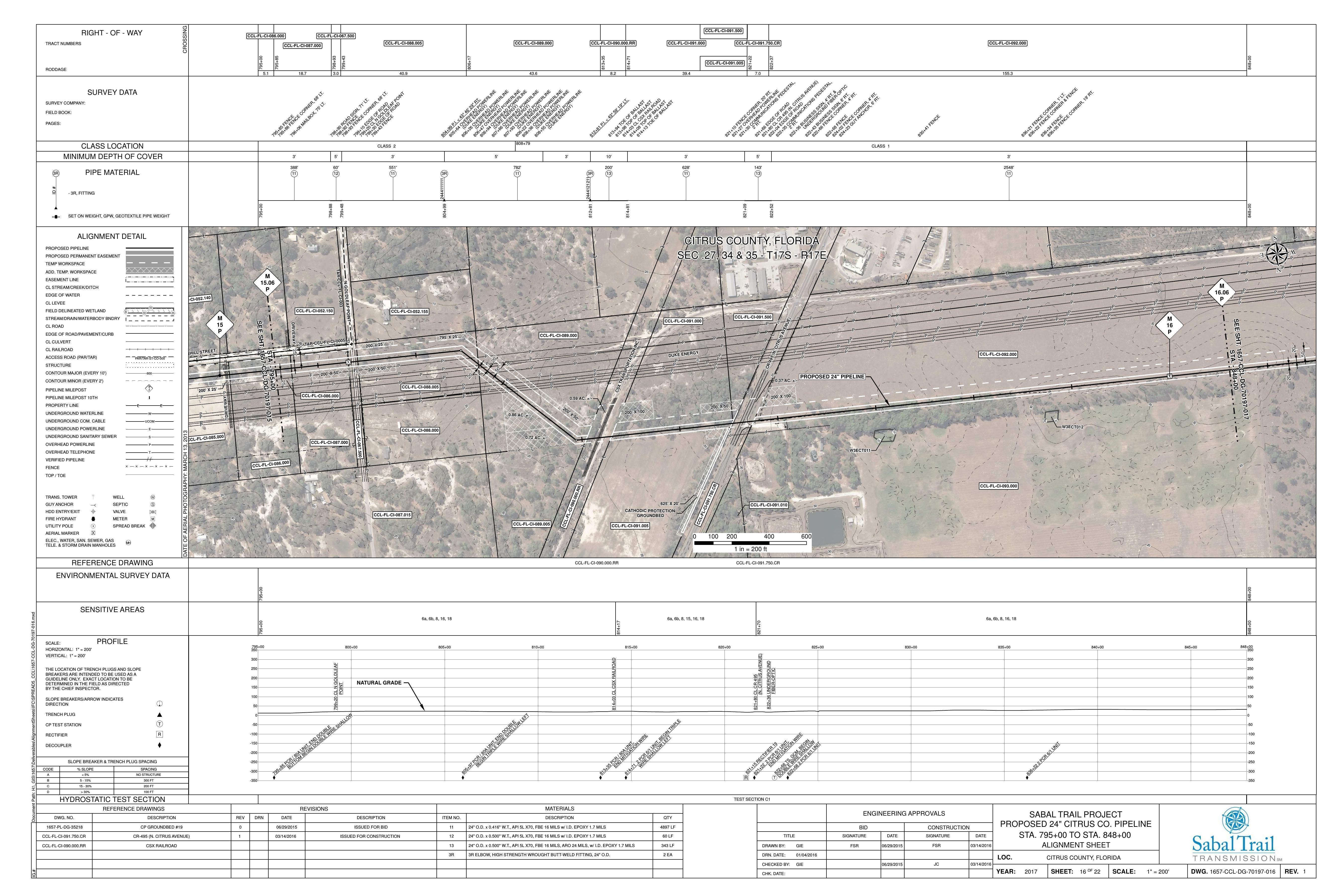 1657-CCL-DG-70197-016, STA. 795+00 TO STA. 848+00, CR-495 (N. CITRUS AVENUE), 6836 N Citrus Ave, Crystal River, FL 34428, PROPOSED 24-inch CITRUS CO. PIPELINE, CITRUS COUNTY, FLORIDA, 28.96384, -82.57023