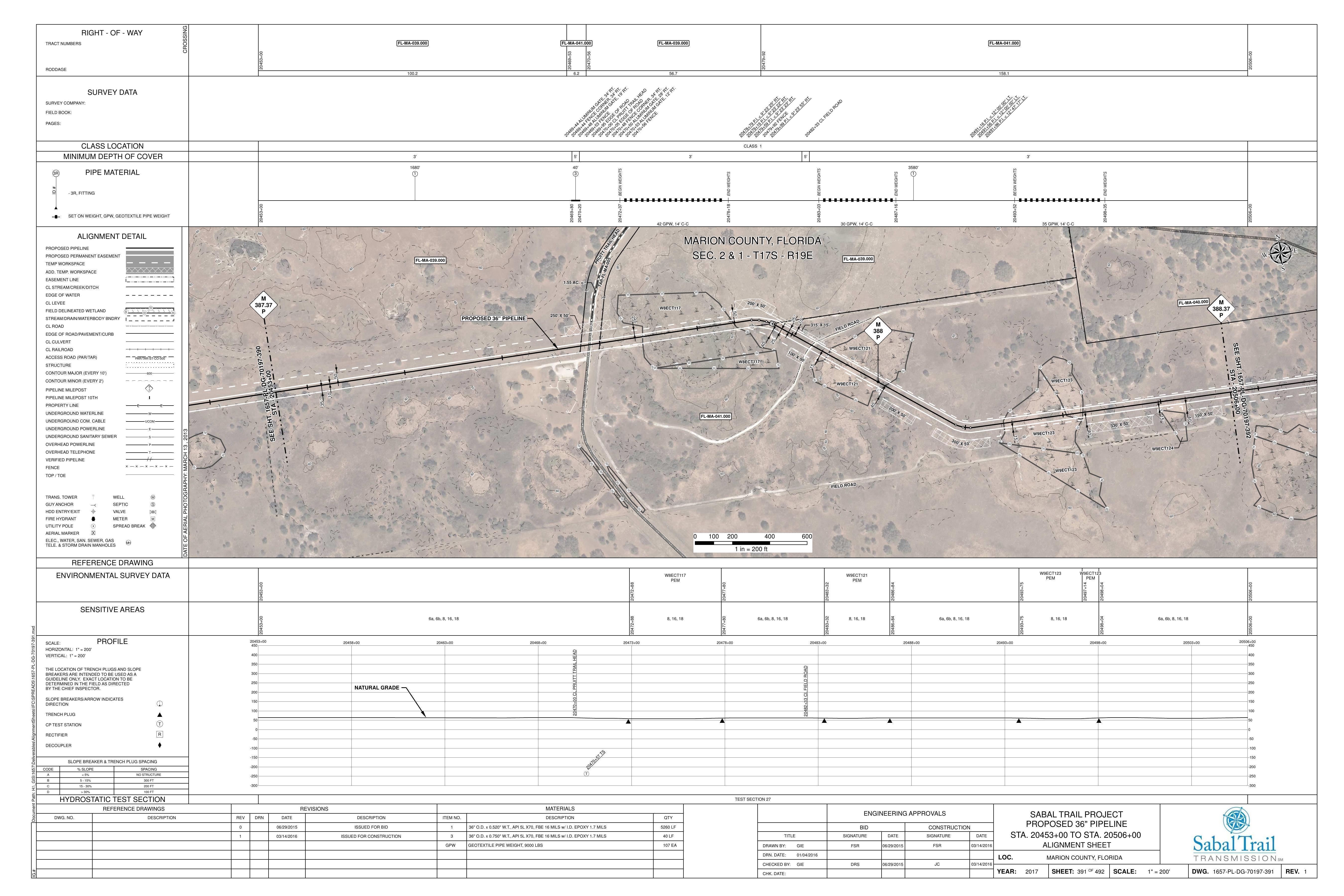 1657-PL-DG-70197-391, STA. 20453+00 TO STA. 20506+00, MP 387.37, MP 388.37, MP 387.37, Secret Promise LLC (Flying P Ranch), Pruitt Trailhead Road crossing, MARION COUNTY, FLORIDA, 29.045973, -82.382804