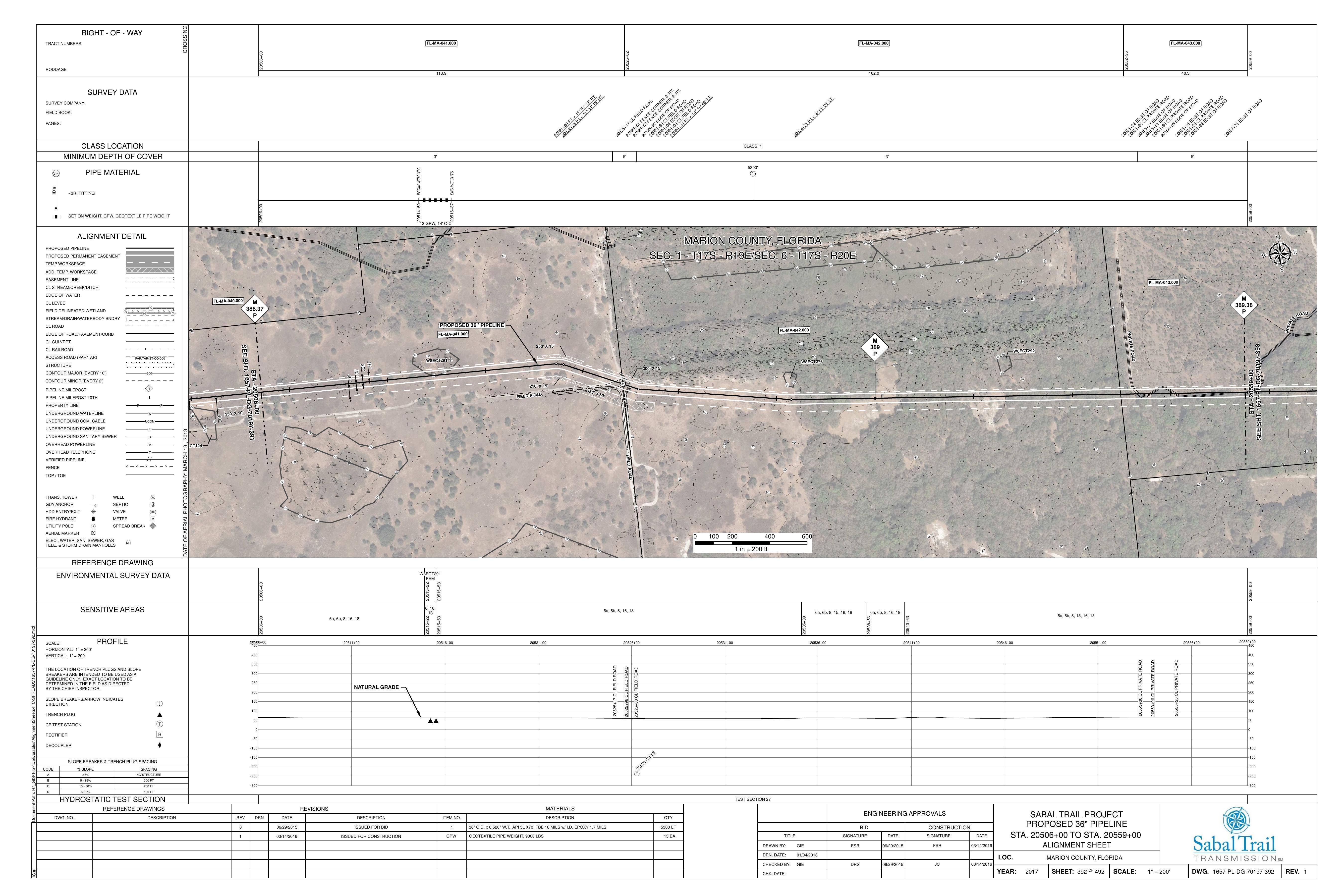 1657-PL-DG-70197-392, STA. 20506+00 TO STA. 20559+00, MP 388.37, MP 389, MP 389.38, MP 389.0 Coordinates, Marjorie Harris Carr Greenway, MARION COUNTY, FLORIDA, 29.042756, -82.356475