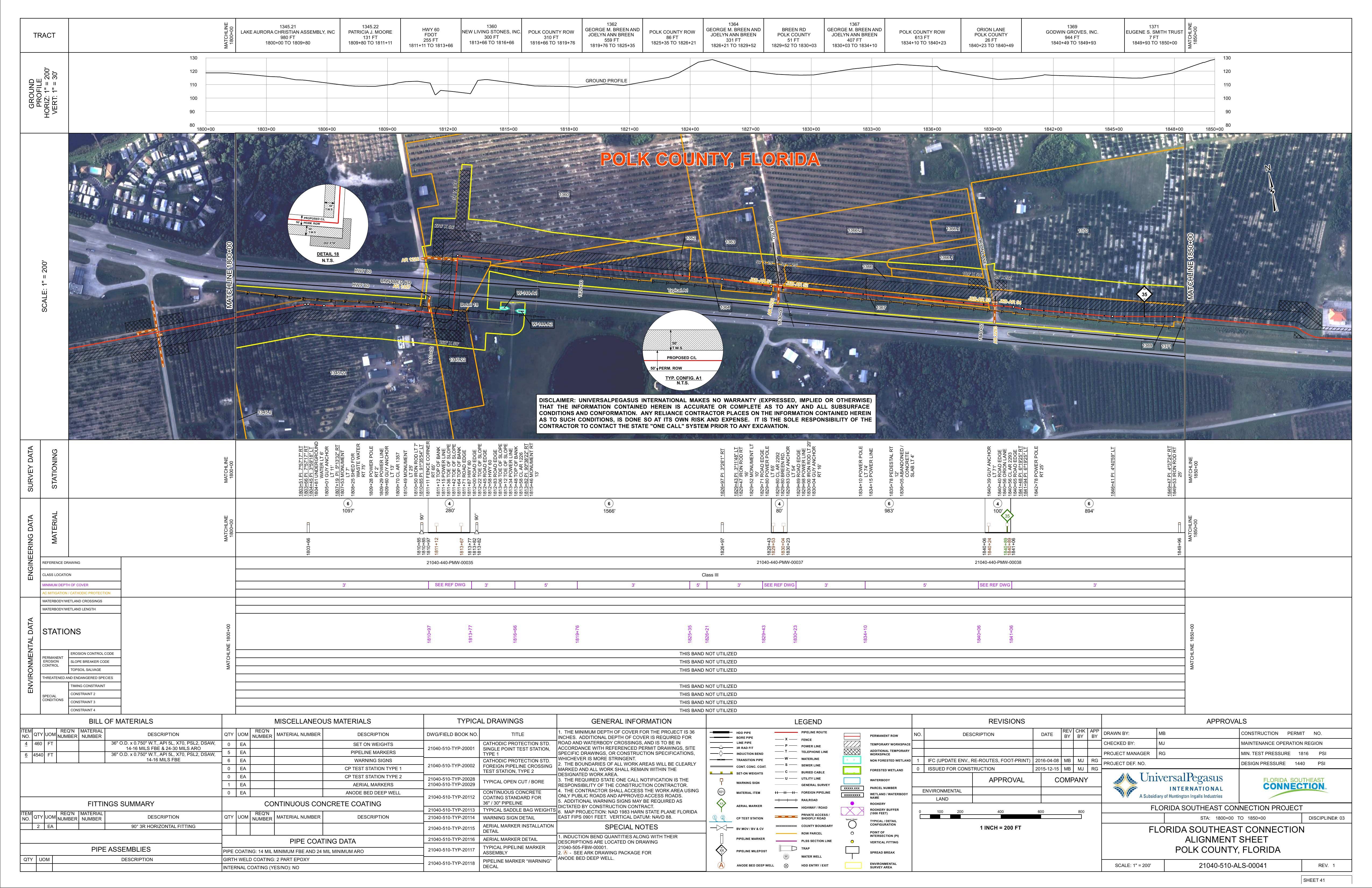 21040-510-ALS-00041 STA: 1800+00 TO 1850+00, POLK COUNTY, FLORIDA