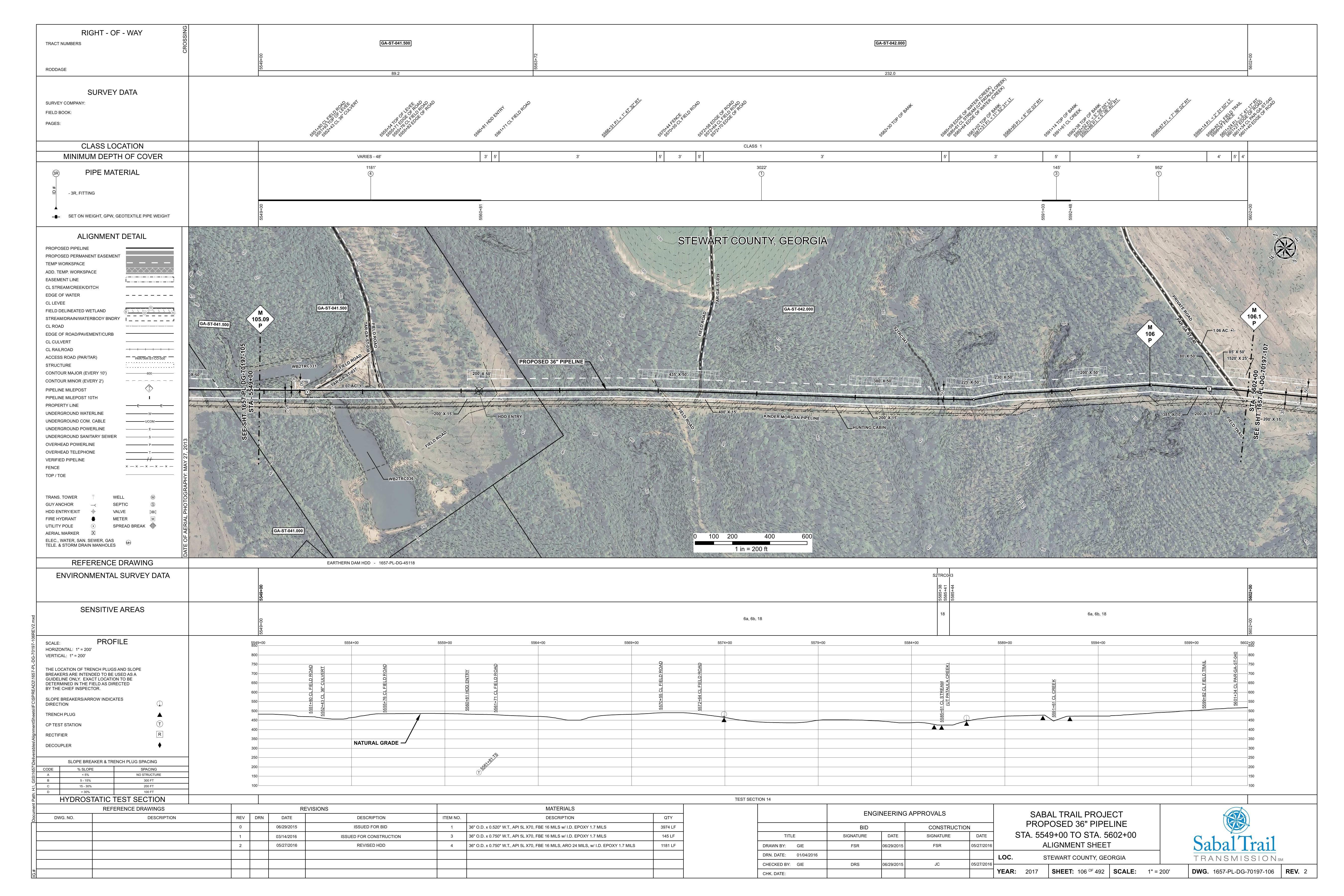 1657-PL-DG-70197-106REV2, STA. 5549+00 TO STA. 5602+00, 5591+61 CL CREEK, (UT PATAULA CREEK), STEWART COUNTY, GEORGIA