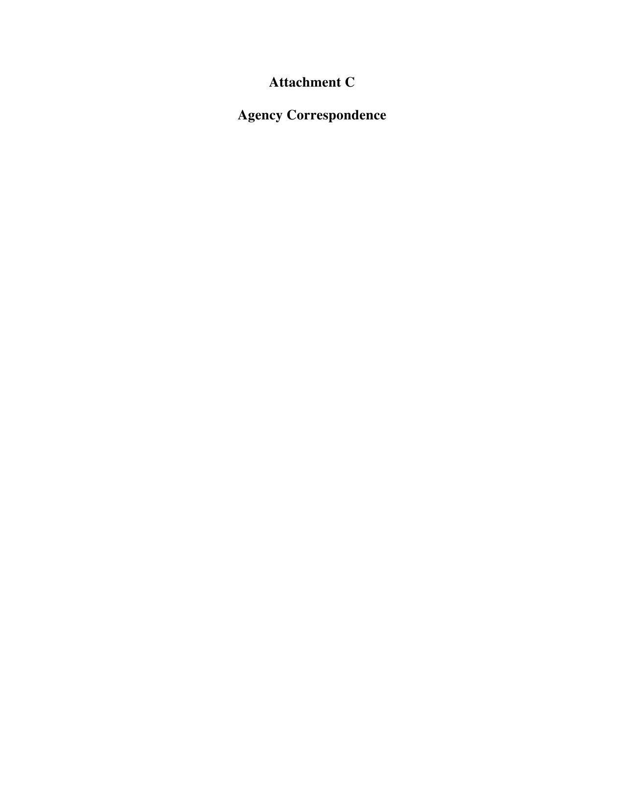 Attachment C: Agency Correspondence