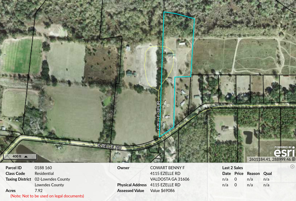 Parcel 0188 160, Tax Assessors Map