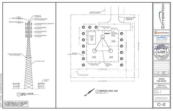 Compound Layout and Tower Elevation prepared for CitySwitch and IgniteWireless