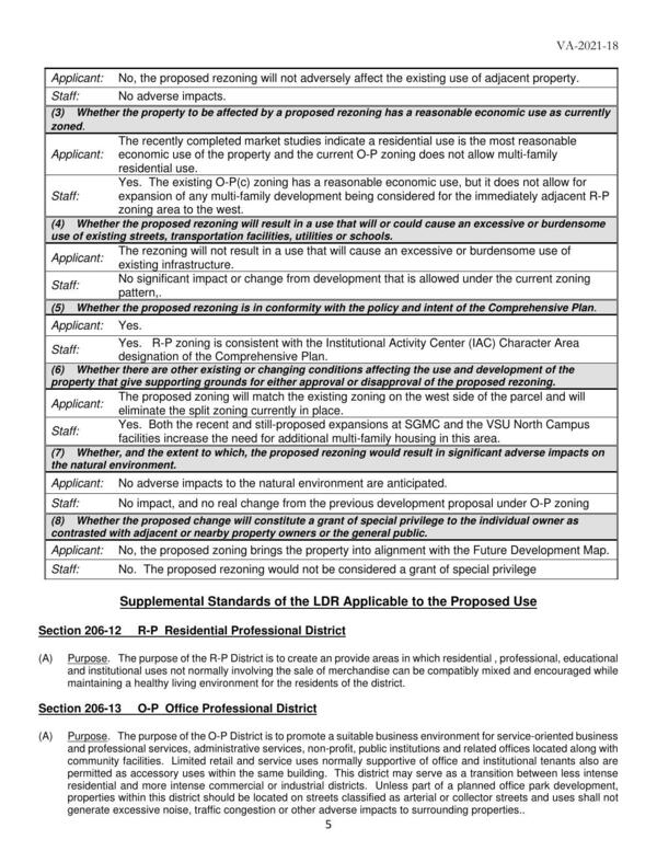 Applicant: No, the proposed rezoning will not adversely affect the existing use of adjacent property.